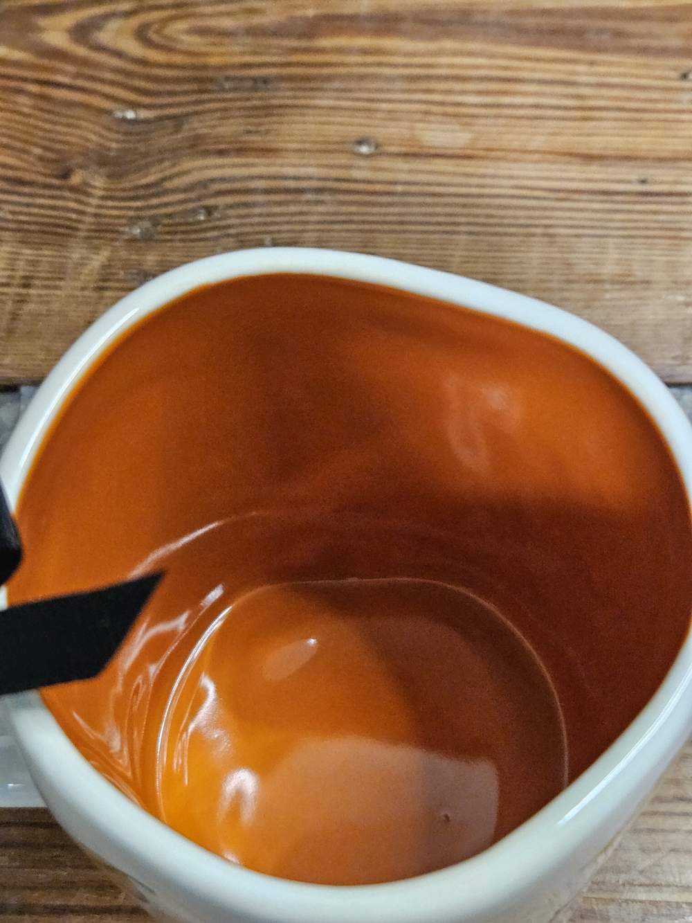 Rae Dunn White Mug with Orange Interior - Hello Fall Leaf Design - Picture 3 of 5